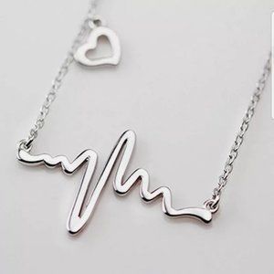 New womens silver tone heart best pendant necklace
